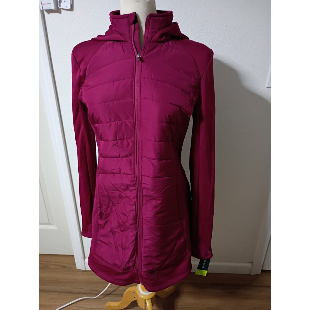 NWT Tek Gear Warm, Soft Quilted Sangria Media Hoodie Jacket M